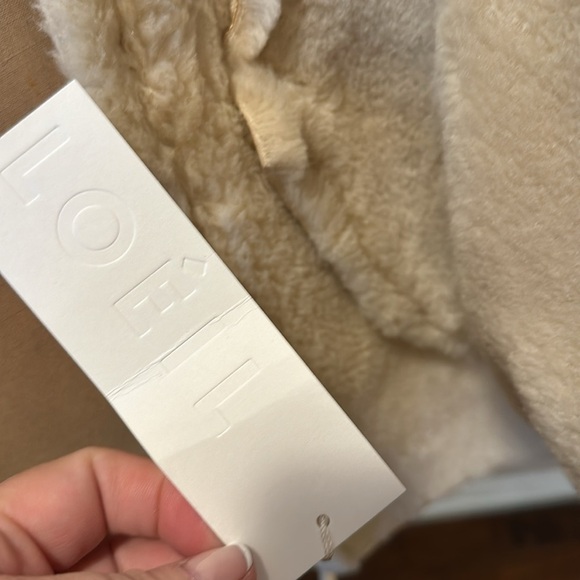 LOEIL WInter White Faux Leather Faux Shearling LIned Wrap Coat NWT - Picture 6 of 8